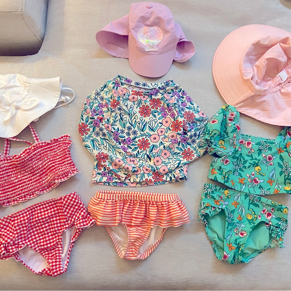 Girls 3T Swim Bundle with Hats